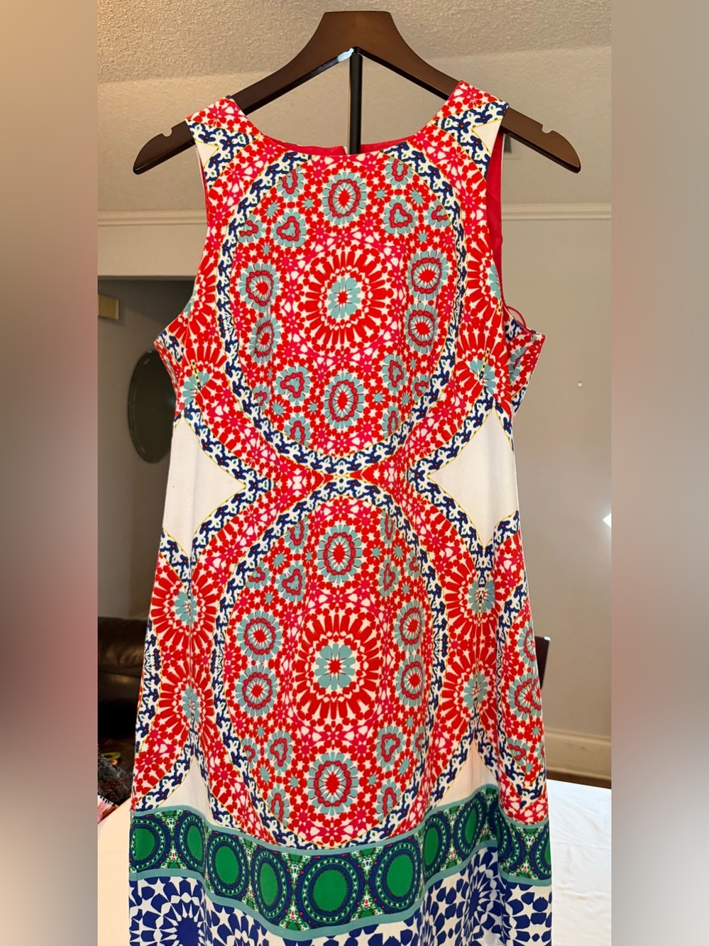 London Times Red, Blue, Green Printed Mini Dress (OO4)